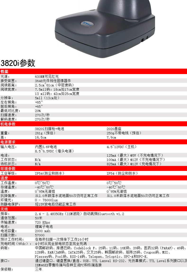 3820i 扫描枪具体参数